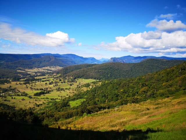 Mt Wollumbin (Warning) seen through Numinbah Gap - Lamington National Park