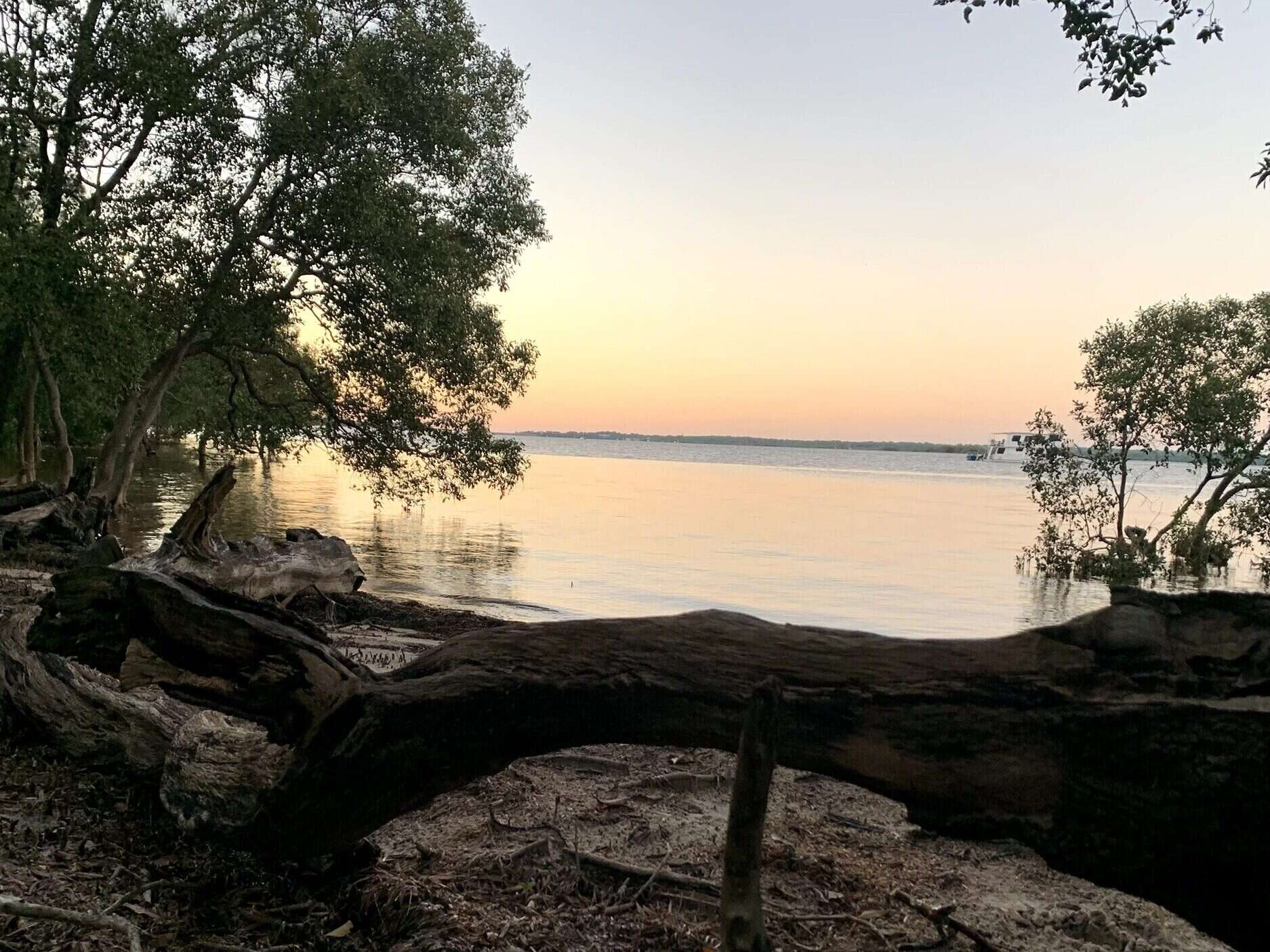 Sunrise at Bribie Island looking over the passage